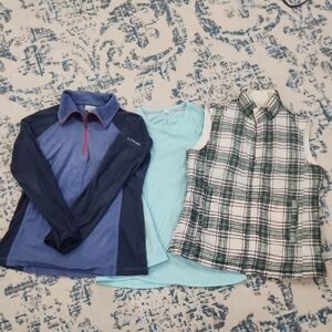 Columbia Blue and Navy Long Sleeve Top